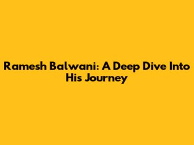Ramesh Balwani: A Deep Dive Into His Journey