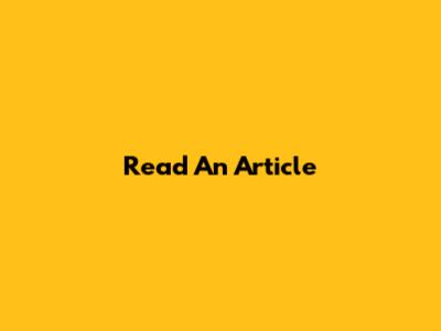 Read An Article