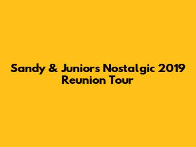 Sandy & Junior's Nostalgic 2019 Reunion Tour