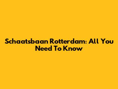 Schaatsbaan Rotterdam: All You Need To Know
