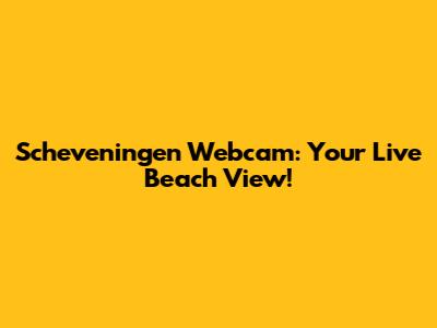 Scheveningen Webcam: Your Live Beach View!