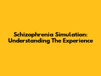 Schizophrenia Simulation: Understanding The Experience