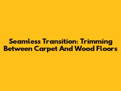 Seamless Transition: Trimming Between Carpet And Wood Floors