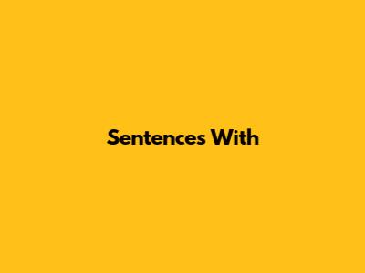 Sentences With 
