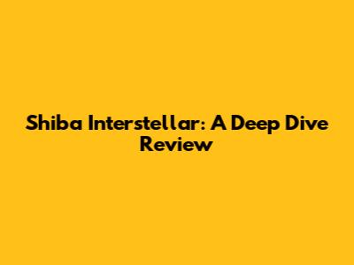 Shiba Interstellar: A Deep Dive Review