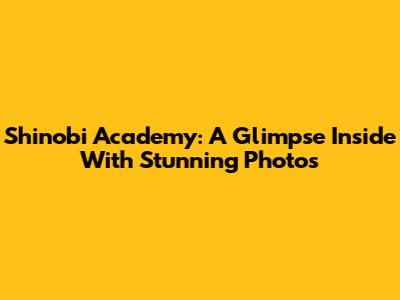 Shinobi Academy: A Glimpse Inside With Stunning Photos