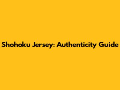 Shohoku Jersey: Authenticity Guide