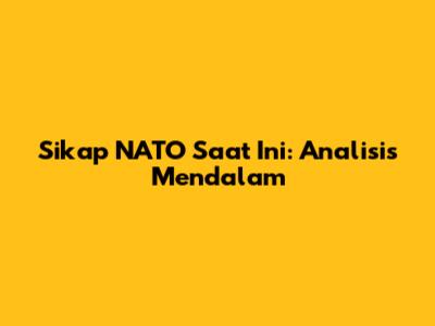 Sikap NATO Saat Ini: Analisis Mendalam