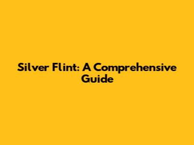 Silver Flint: A Comprehensive Guide