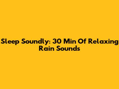 Sleep Soundly: 30 Min Of Relaxing Rain Sounds