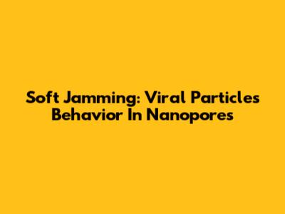 Soft Jamming: Viral Particles Behavior In Nanopores