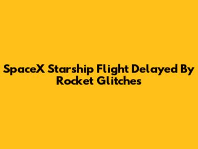 SpaceX Starship Flight Delayed By Rocket Glitches