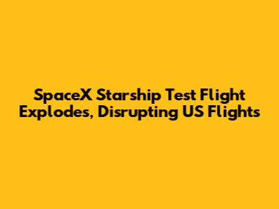 SpaceX Starship Test Flight Explodes, Disrupting US Flights