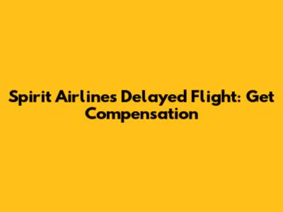 Spirit Airlines Delayed Flight: Get Compensation