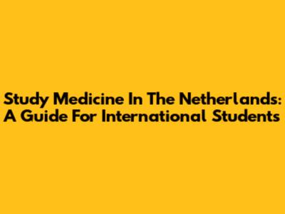 Study Medicine In The Netherlands: A Guide For International Students