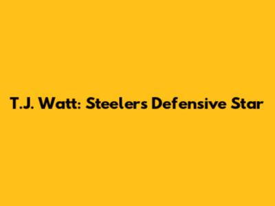 T.J. Watt: Steelers' Defensive Star