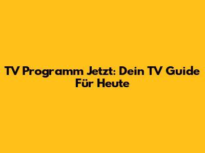 TV Programm Jetzt: Dein TV Guide Für Heute