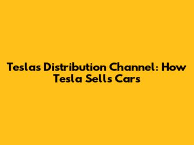 Tesla's Distribution Channel: How Tesla Sells Cars