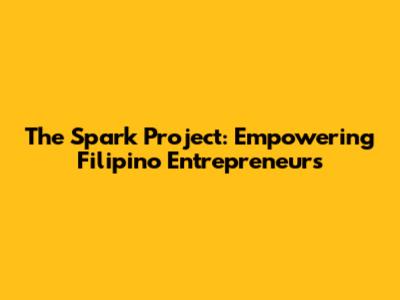 The Spark Project: Empowering Filipino Entrepreneurs