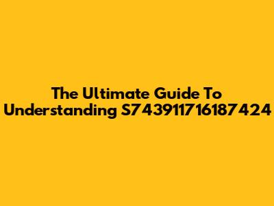 The Ultimate Guide To Understanding S743911716187424