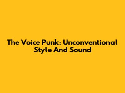 The Voice Punk: Unconventional Style And Sound