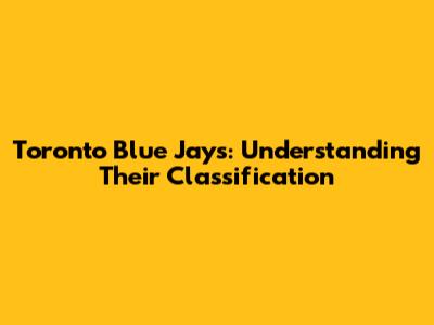 Toronto Blue Jays: Understanding Their Classification