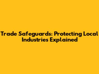 Trade Safeguards: Protecting Local Industries Explained