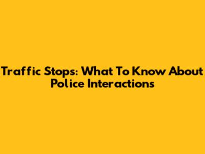 Traffic Stops: What To Know About Police Interactions