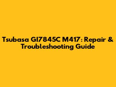 Tsubasa GI7845C M417: Repair & Troubleshooting Guide