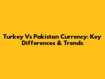 Turkey Vs Pakistan Currency: Key Differences & Trends