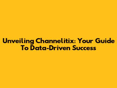 Unveiling Channelitix: Your Guide To Data-Driven Success