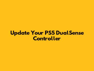 Update Your PS5 DualSense Controller