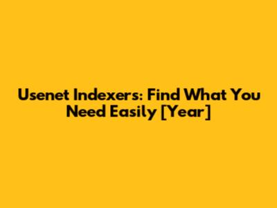 Usenet Indexers: Find What You Need Easily [Year]