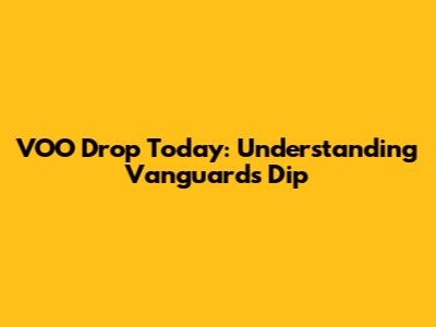 VOO Drop Today: Understanding Vanguard's Dip