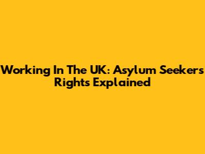 Working In The UK: Asylum Seekers' Rights Explained